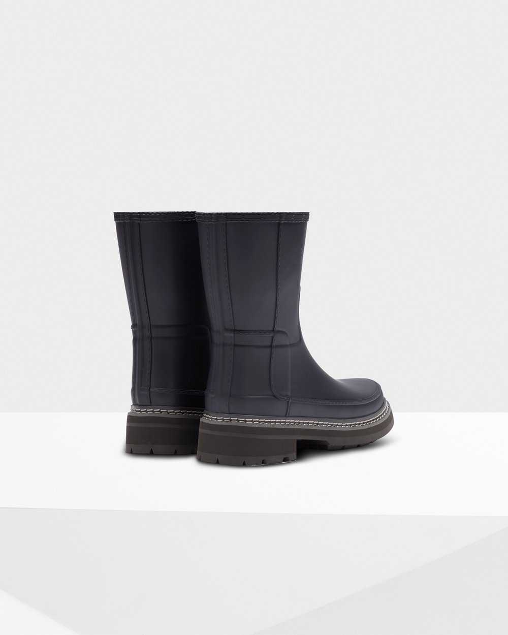 Women Hunter Refined Stitch Detail | Short Rain Boots Navy | NZ-60472-YSPB